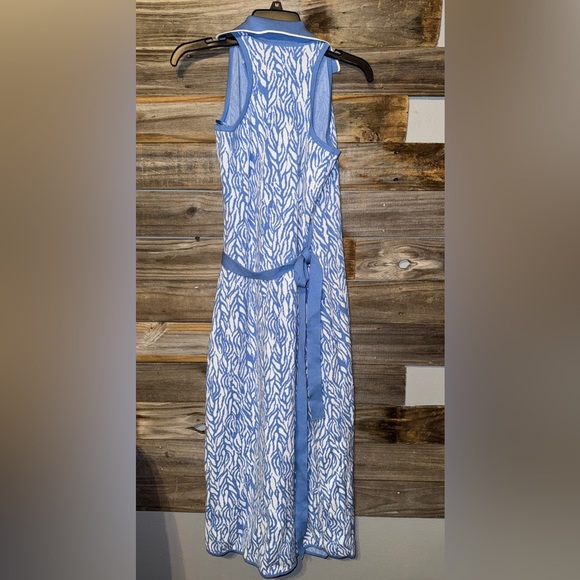 Diane Von Furstenberg DVF x Target  Collared Sea Twig Blue Sweater Dress XS - Picture 3 of 7